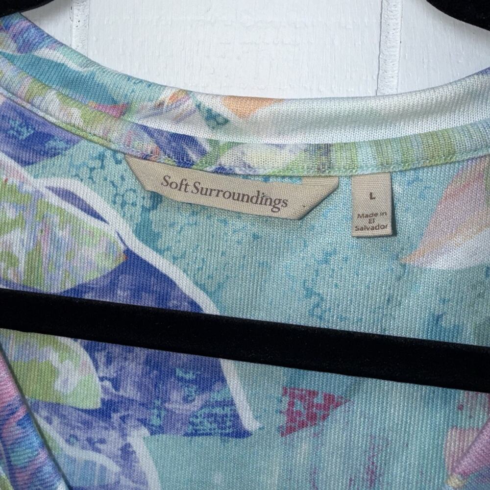 Soft Surroundings Women’s Iris Tunic Top Tropical Multi Print Size Large - Picture 4 of 5